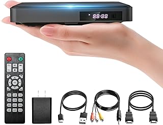 Mini DVD Player HDMI, Miuscall-C DVD Player for TV Included HDMI RCA Cord, All Region Compact DVD Player, Breakpoint Memory Support USB, Built-in PAL/NTSC, Small DVD Player for TV with Remote Control