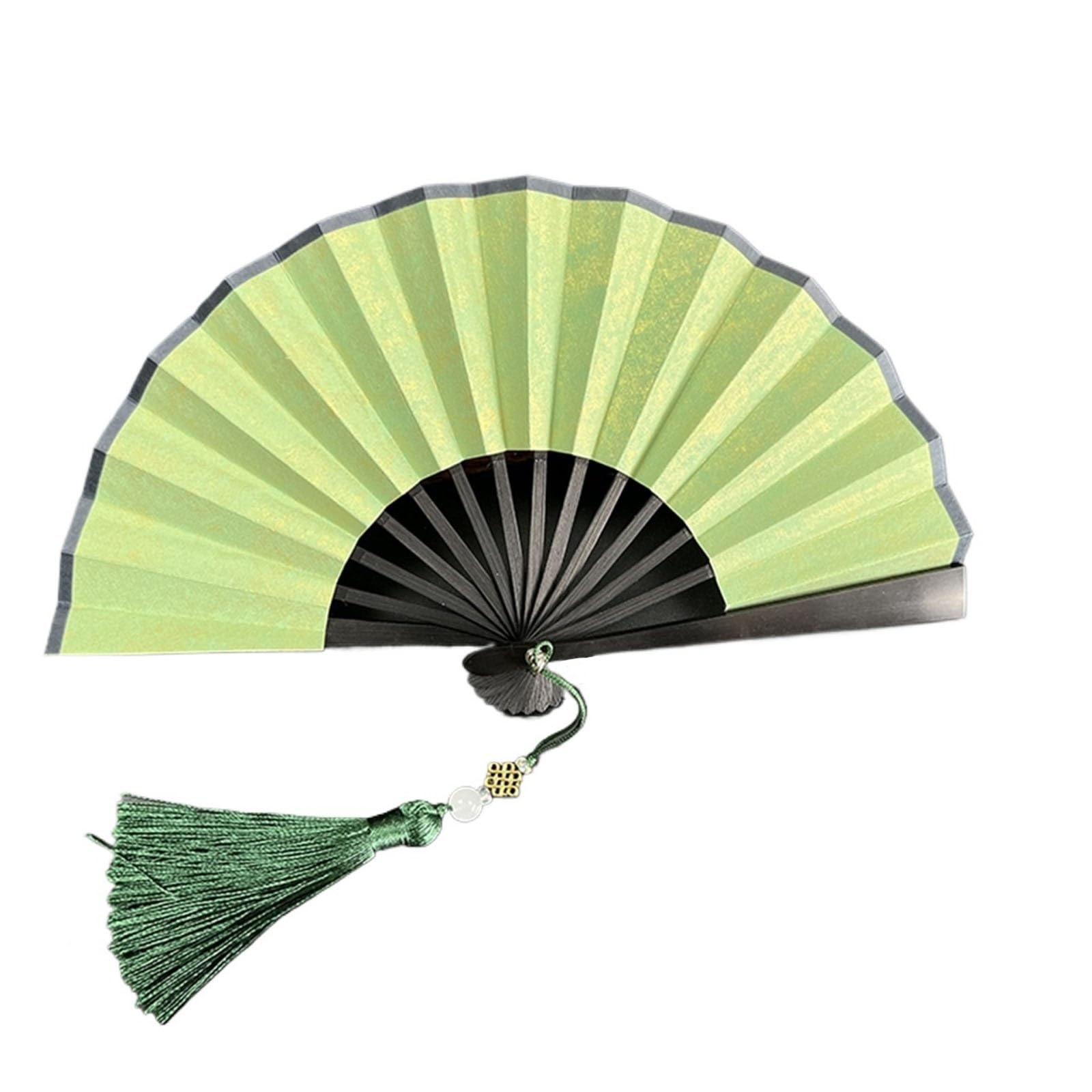 SXTYYH Folding Hand Fan, Portable 4-6inch Mini Handheld Fan for Women Foldable, Folding Fans for Line Dancingwedding Fashion Gift(5in,Green A)