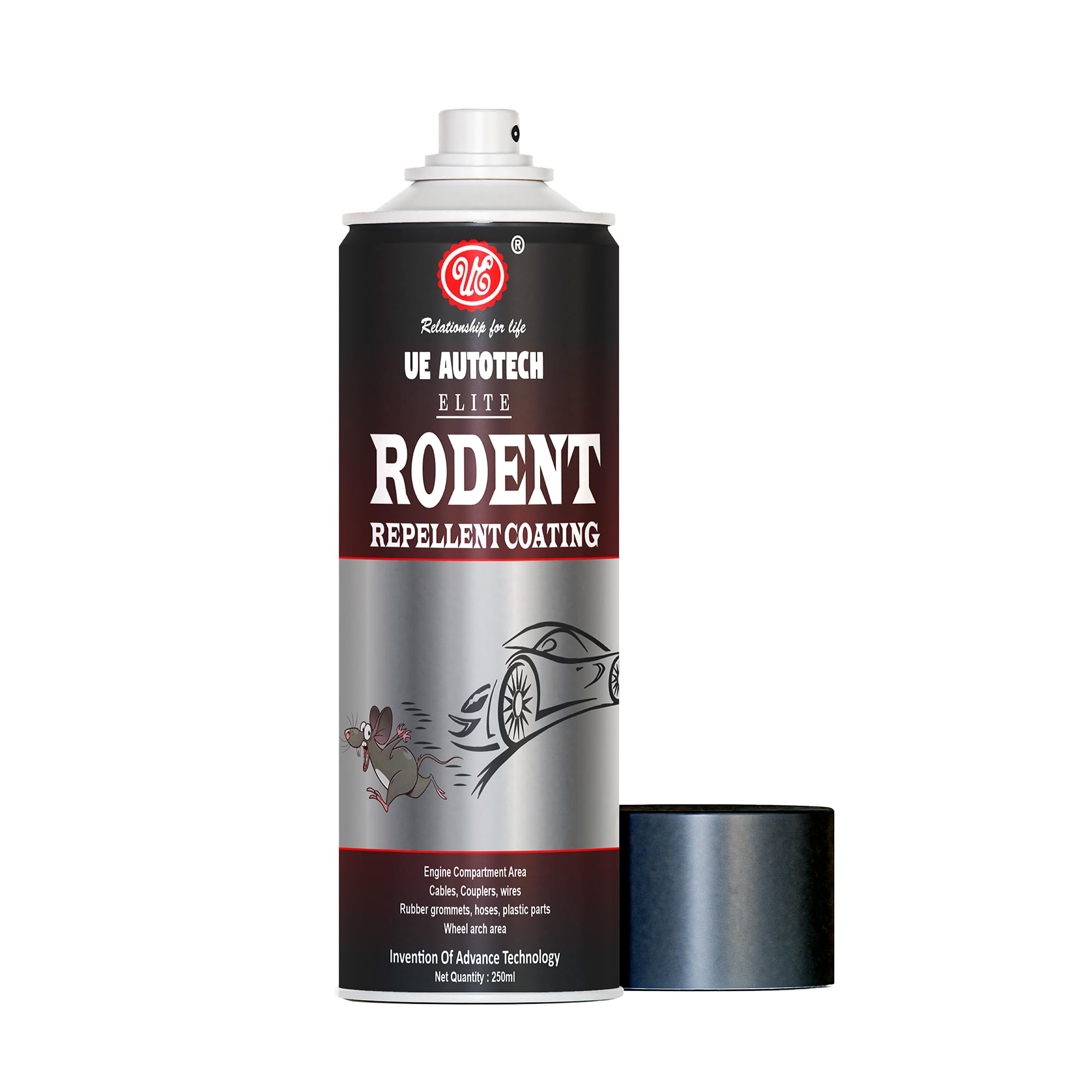 UE Autotech Rodent Repellent - No Entry Rodent Repellent Coating Spray for Car and Bikes - Highly Effective Prevents Rat Bites in Engine Parts and Wires - Non-Rat Killing Repellent Spray, 250 ml (B0CRDM5Z4D) Amazon Price History, Amazon Price Tracker