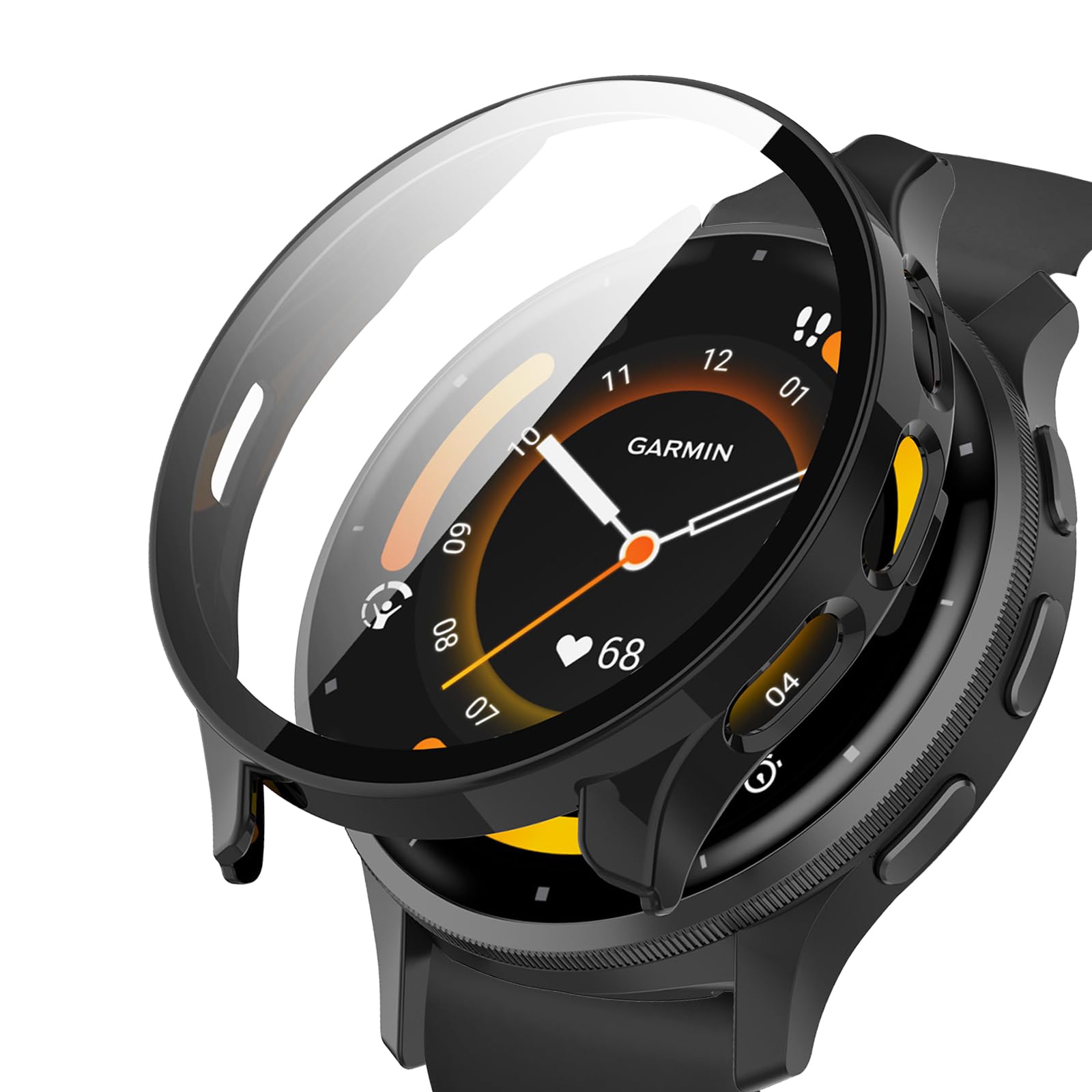YealRed For Garmin Venu 3 保護ケース 軽量 PC+強化ガラスカバー 9H硬度 取り付け簡単 一体型 全面保護 キズ防止 耐衝撃 HD高透過率 指紋防止 反射低減 Garmin Venu 3 に対応 (ブラック)