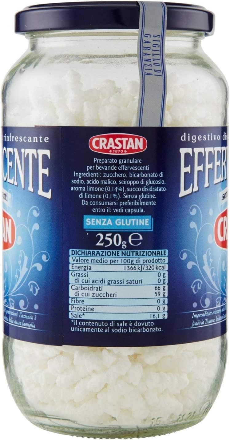 Italian Gourmet - Crastan - effervescent Digestif au Citron Sans Colorants Boisson Effervescente Rafraîchissante Lot de 6 x 100 g Italian Gourmet Polpa