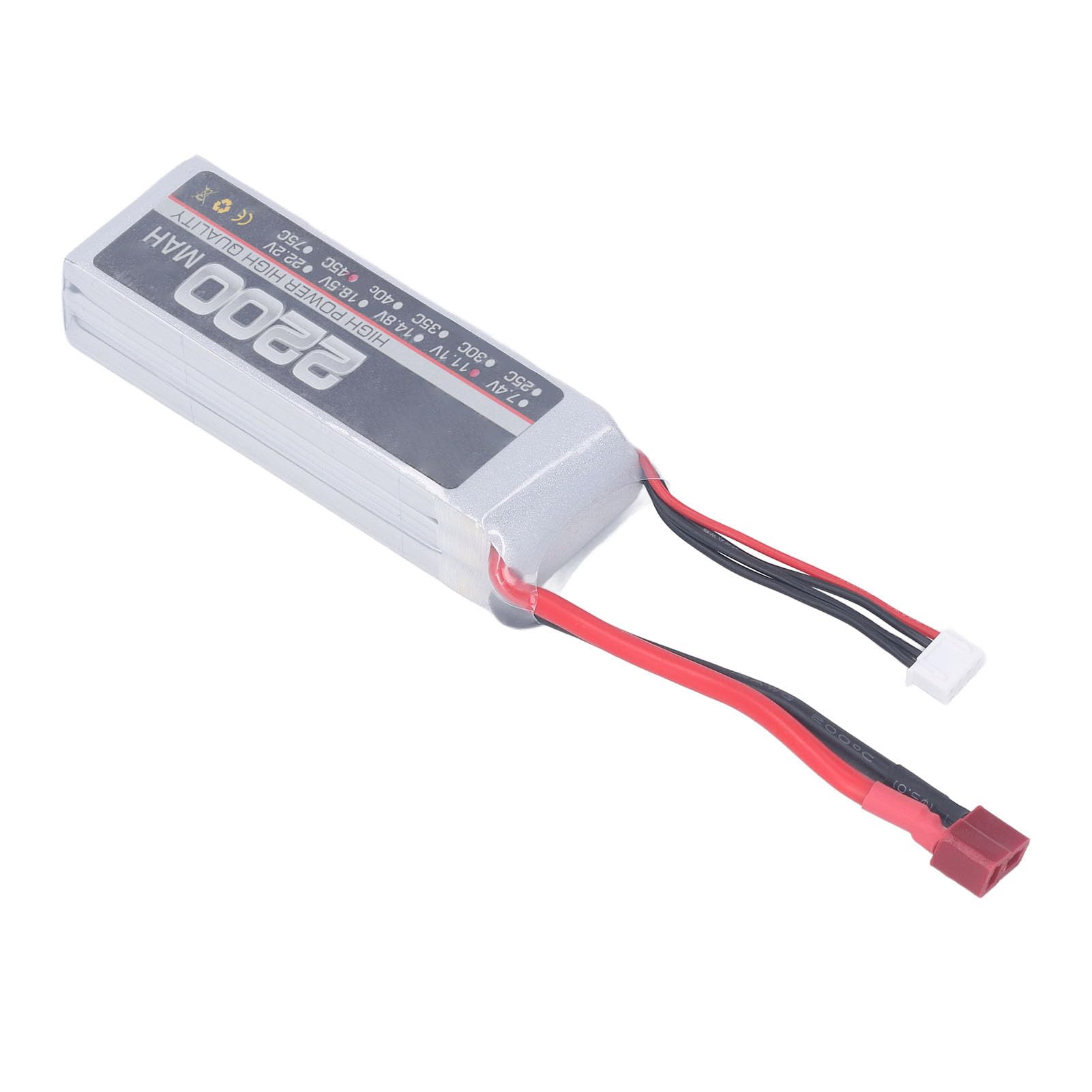 Batteria Al Litio RC, Batteria LiPo Ad Alte Prestazioni da 2200 MAh per Parti di Droni RC (Spina a T)