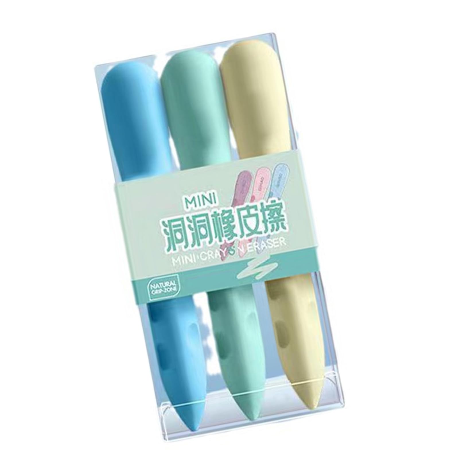3 Pcs/Set Triangles Eraser Soft Rubber Eraser Hole Eraser Back to School Erasers Art Painting Erasers for Painting