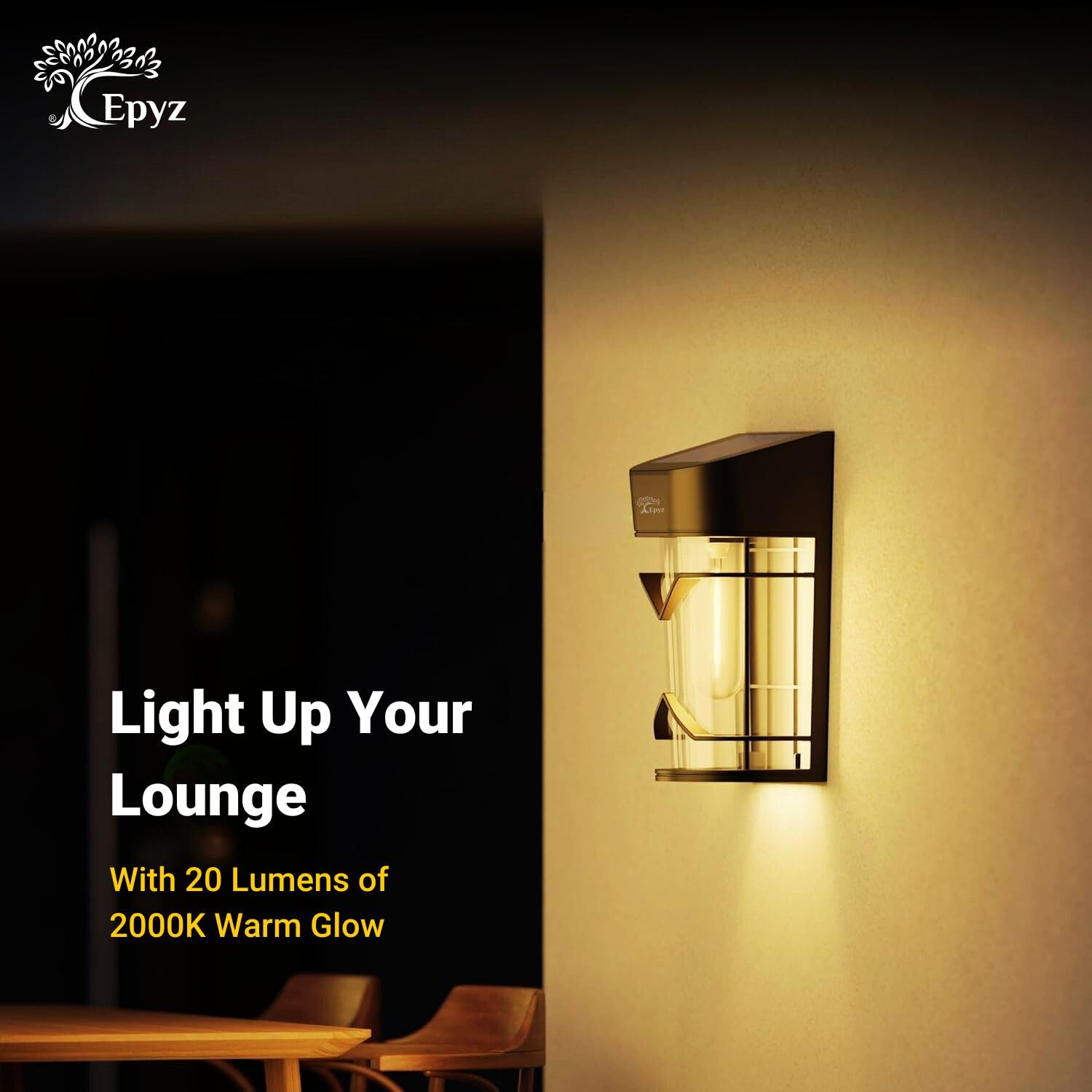 Epyz Solar Wall Light - Warm Yellow LED -7