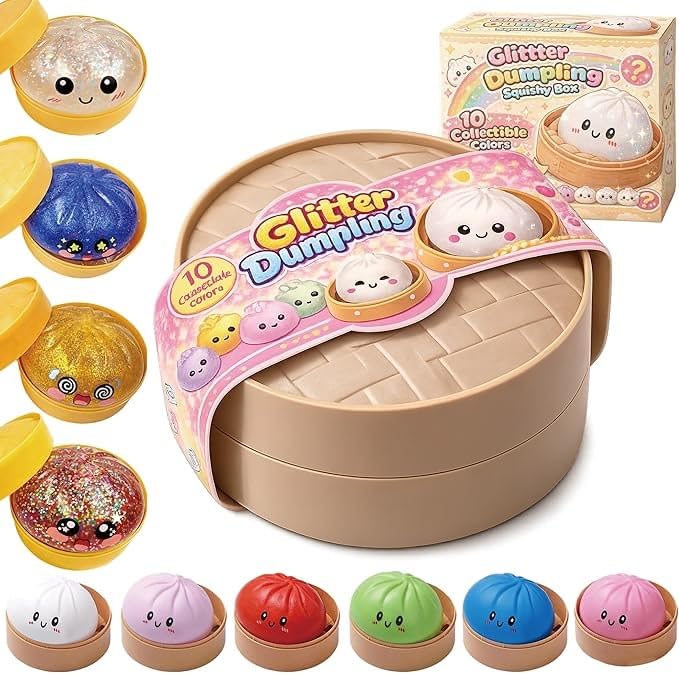 Glitter Dumpling Squishy Toy – Cute Kawaii Stress Relief Squeeze Fidget Toy for Kids & Adults,Dumpling Squishy Glitter,Viral Dumpling Squishy,Dumpling,30 Return Gifts for Kids-picture-36