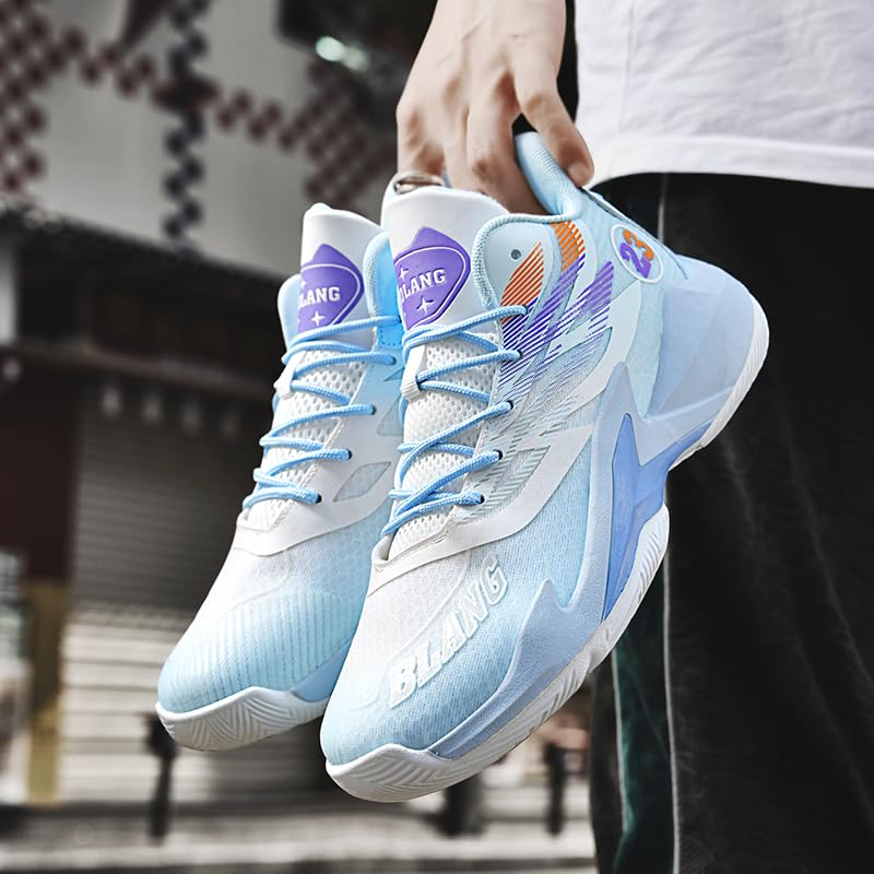 Image of Basketball Shoes for Womens Mens High Top Colorful Volleyball Fashion Breathable Sneakers Lace Up Sport Outdoor Lightweight Non Slip Shoe
