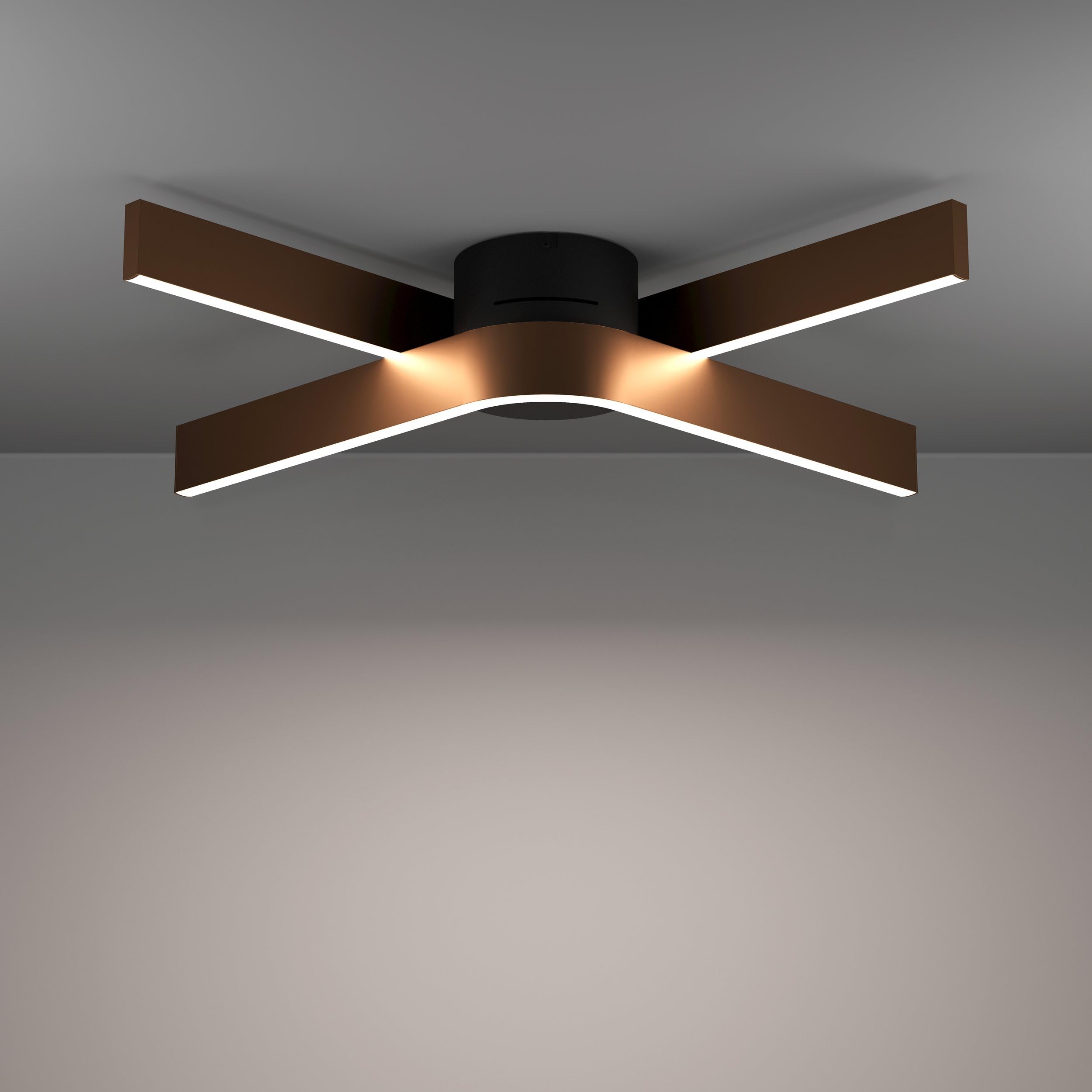 EGLO connect.z Smart-Home LED Deckenleuchte Folcino-Z, Deckenlampe dimmbar | ZigBee, Matter, App und Sprachsteuerung Alexa, warmweiß-kaltweiß, RGB, Bronze-Optik