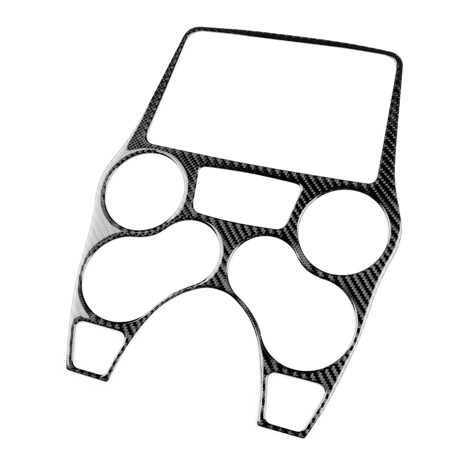 KUNGKIC Per Fiat Panda 169 2003 – 2011 in fibra di carbonio auto condizionatore centralizzato pannello di controllo telaio decorativo interno adesivo accessorio regalo (nero)