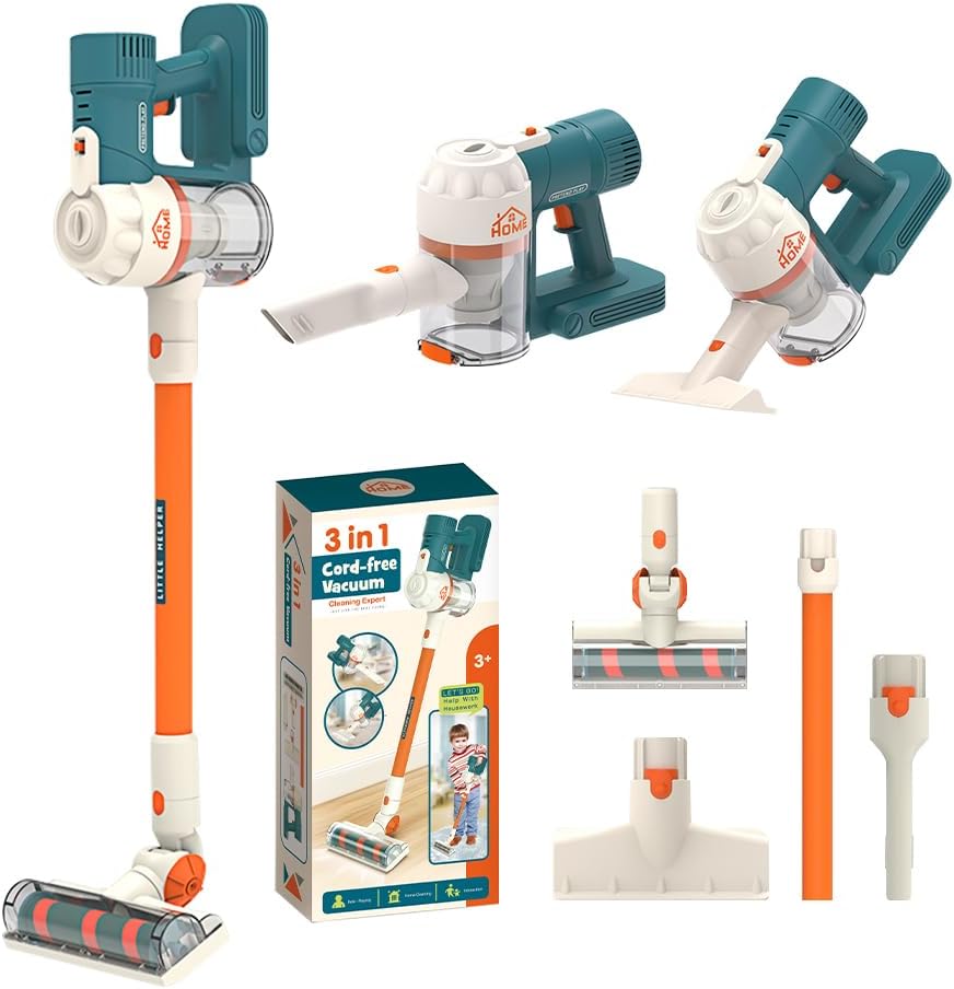 Kids Vacuum Toy Set - Real Working Toddler Cleaner Play Mop Children's Vacuum That Really Works Baby Cleaning Toys Included Toy Home Cleaning Products for Toddlers 3+ Kids Vacuum