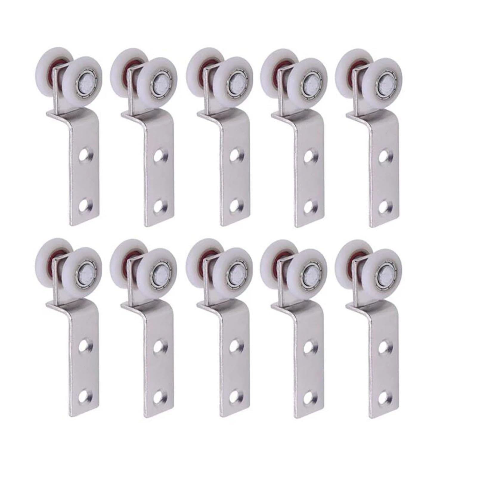 10 Stück Biegerohr Metalllager Flaschenzug mit zwei Kunststoffrädern for Schiebetürfensterschrank | Pulleys
