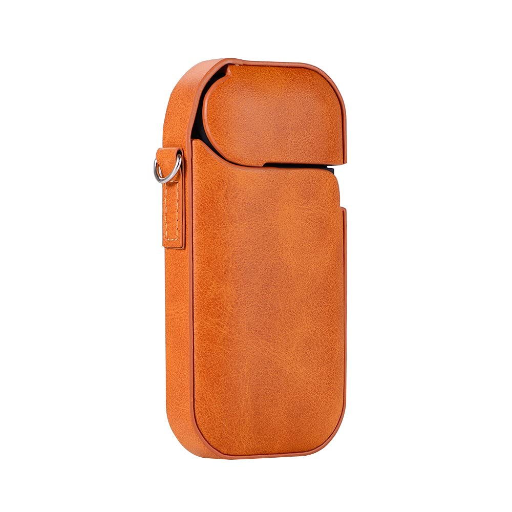 JOMA-E Shop PU Leather Case, Retro Style Electronic Cigarette Protective Cover, Full Body Protective case for E-cigarette Protective Accesorries(Orange)