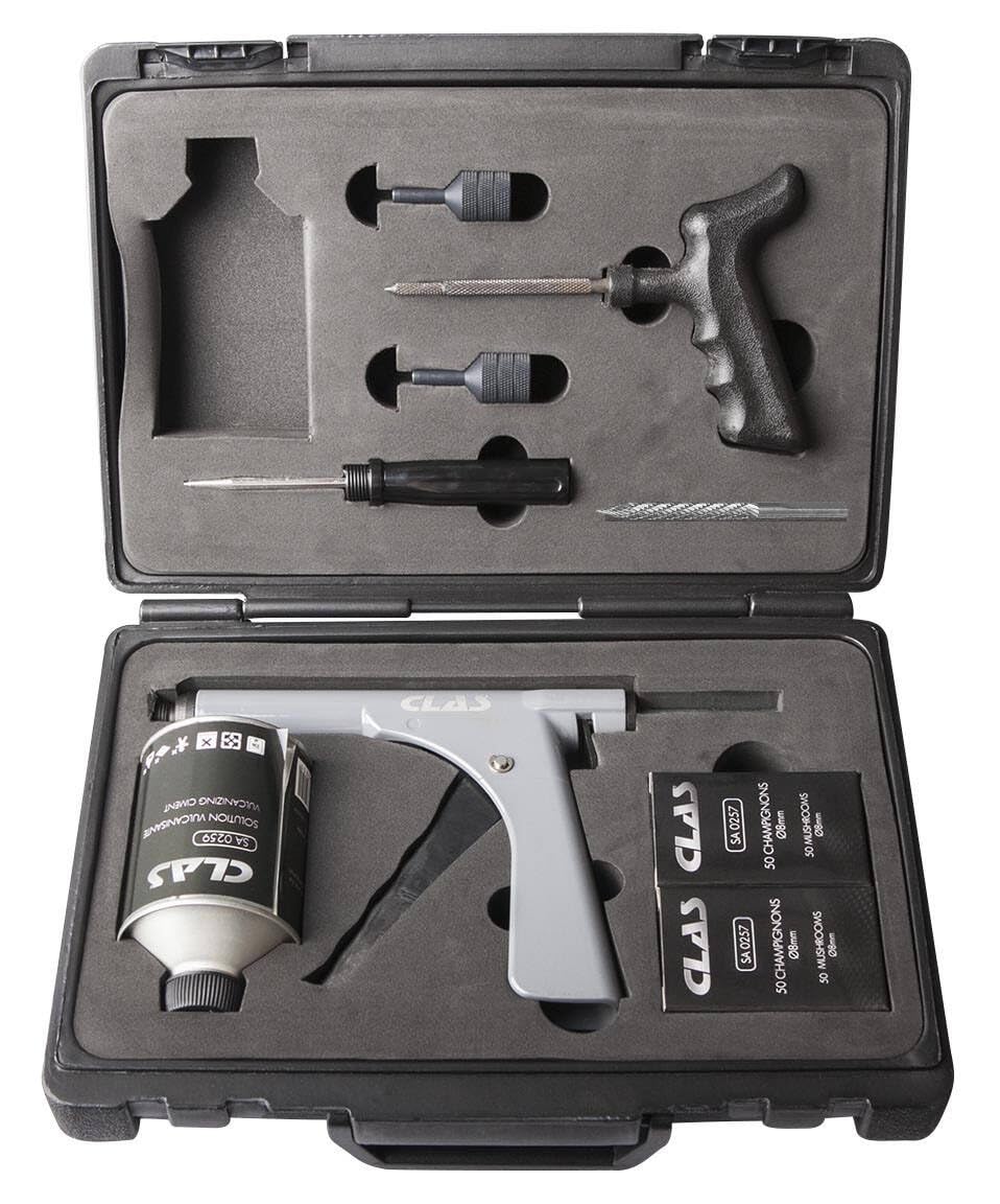 Coffret kit réparation pneus tubless avec champignons 8mm et accessoires - EG 0265 - CLAS Equipements