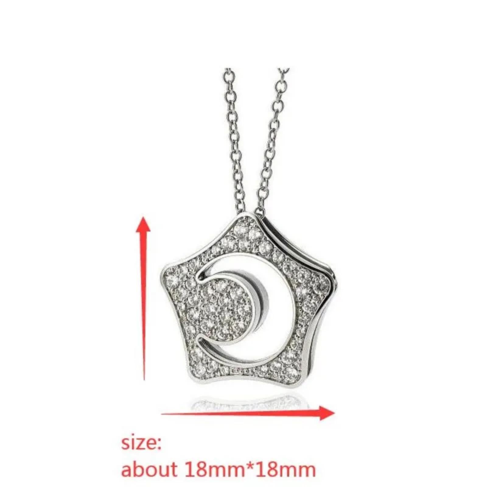 SiVaji Necklace Collar Colgante Cadena Hombre Mujer Joyas Necklacecollar De Luna De Estrella Cadena De Moda Cumpleaños Chicas Amantes Regalos