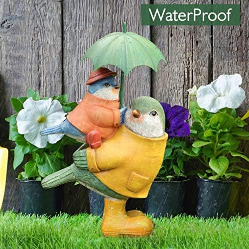 Garden Ornaments Outdoor Statues Decorations,Two Birds Robin Figurine Sculptures Garden Accessories for Yard Patio