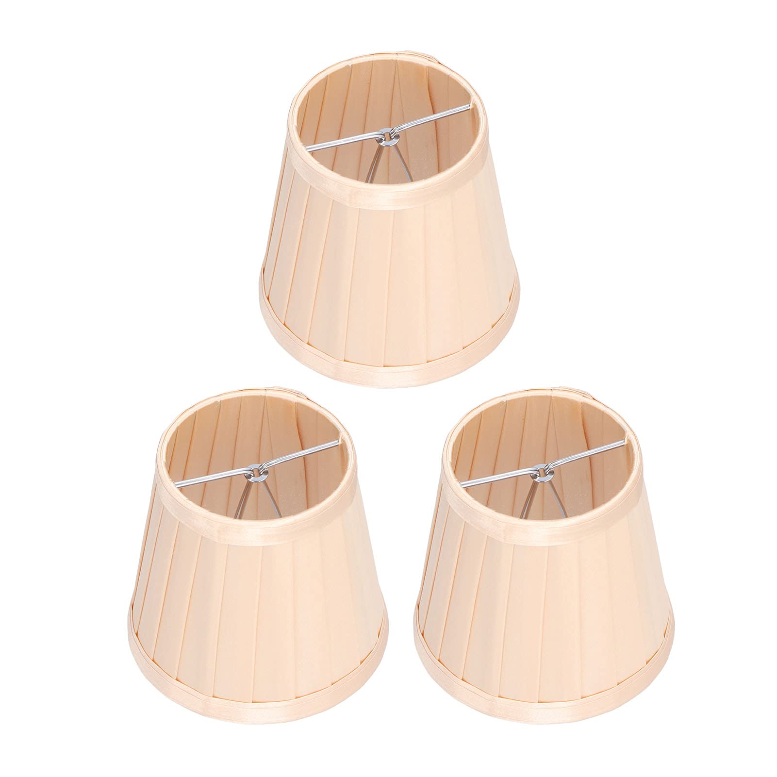 Alvinlite Chandelier Shades Light Shades for Lamps Lamp Shades Set Of 3, Modern Bell Lamp Shades That Clip on the Bulb for Floor Chandelier Pendant Light Replacement(Gold)