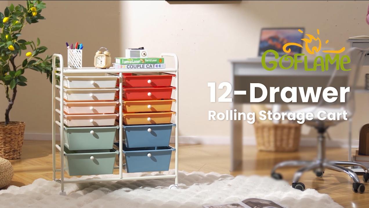 Amazon.com: GOFLAME 12-Drawer Rolling Storage Cart, Multipurpose