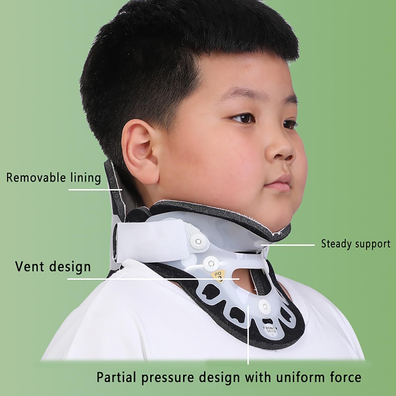 X&Z-XAOY Collarín con Diseño De Soporte Occipital Corrector De Tortícolis Infantil Presión Parcial De Cinco Puntos Y Sujeción De La Mandíbula Alta Y Fuerte(M)