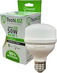 Lâmpada Led 50w Super Bulbo Alta Potência Bivolt Branco Frio- Techluz