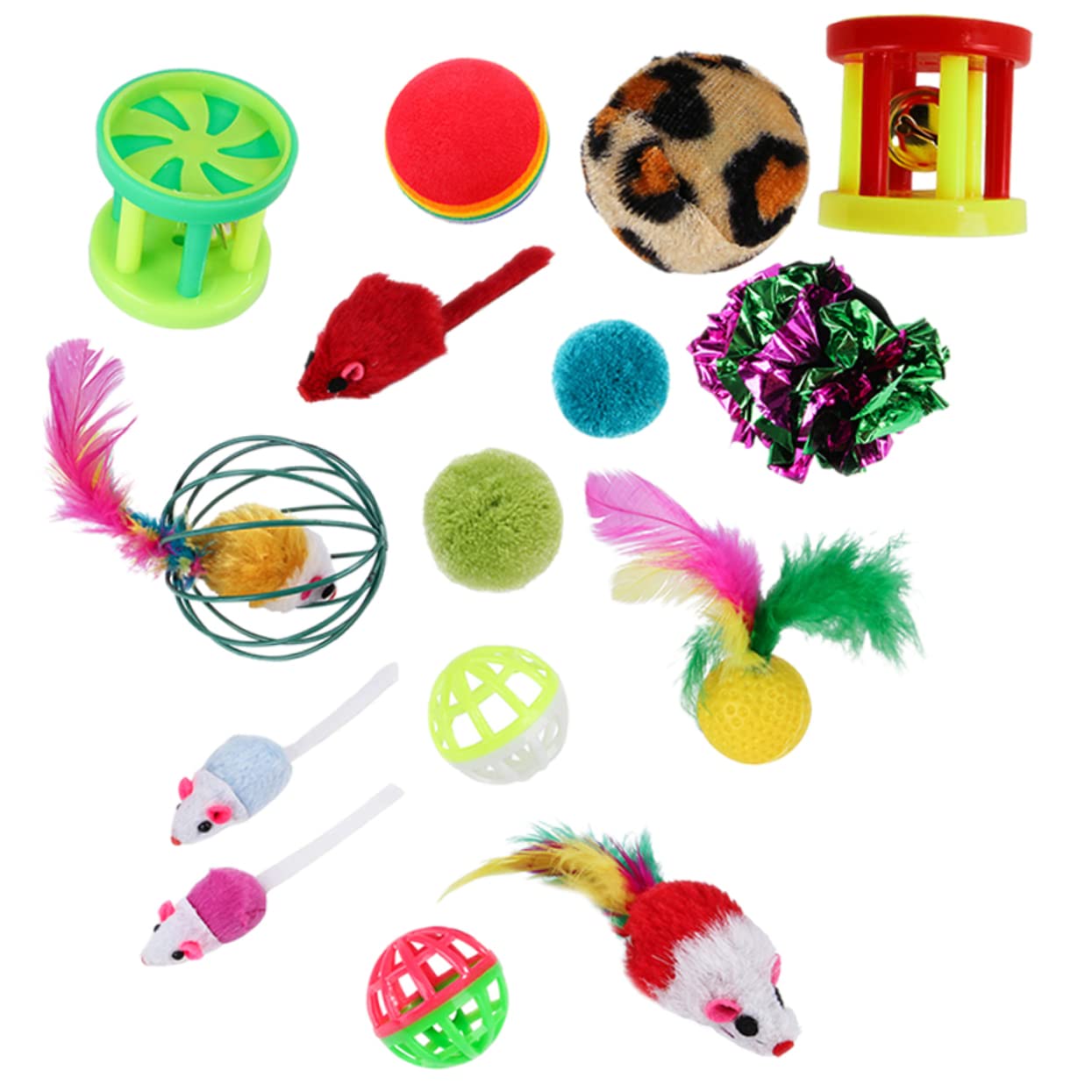 Mipcase 96stücke Teiliges Katzenspielzeug Federn Und Glockenball Interaktives Unterhaltsames Und Anregendes Spielzeug Für Katzen Und Kätzchen Fördert Bewegung Und Selbstbeschäftigung