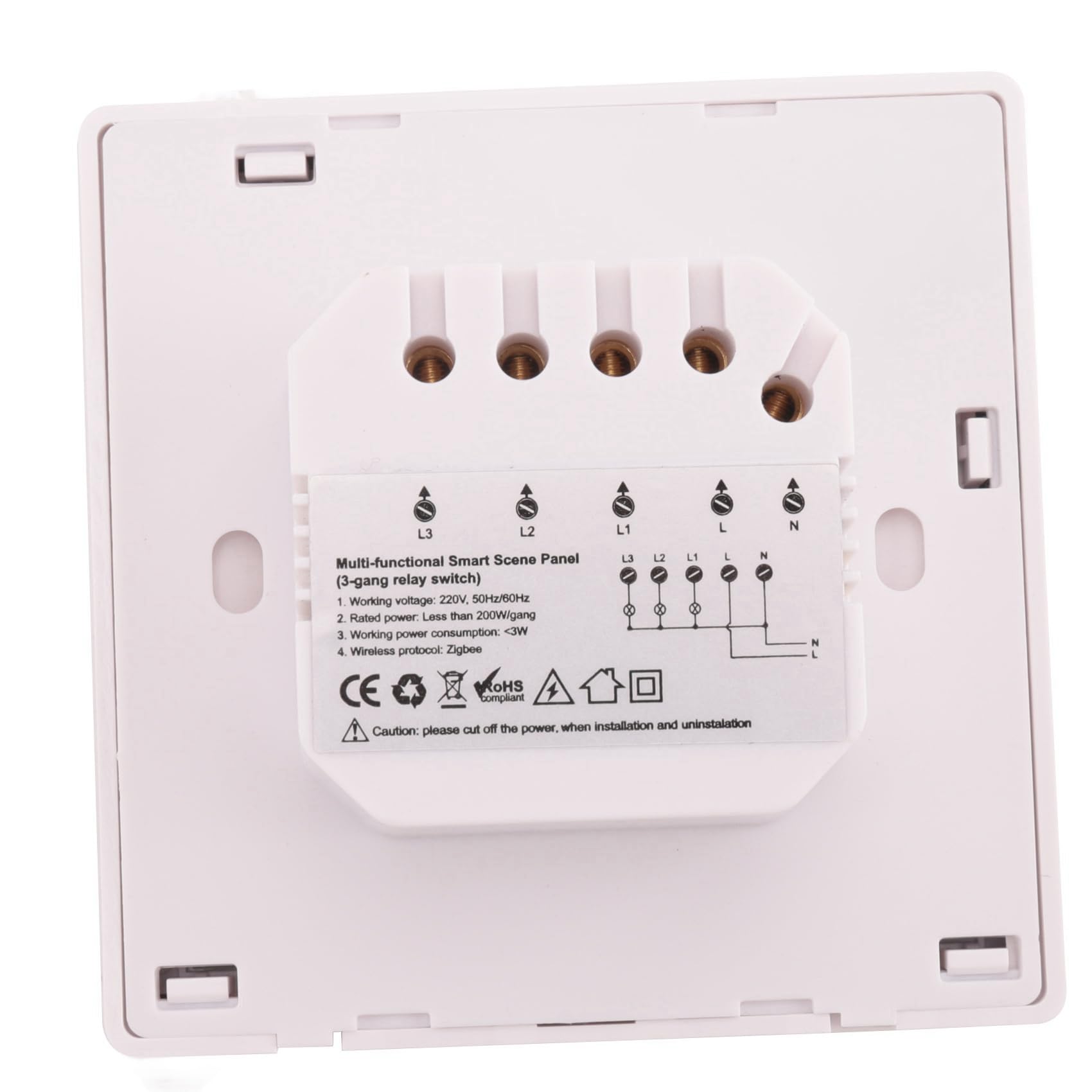 Tuya Home Multiplo Zigbee Home Panneau de commande à 4 interrupteurs à écran tactile encastré pour Home-EUPlug