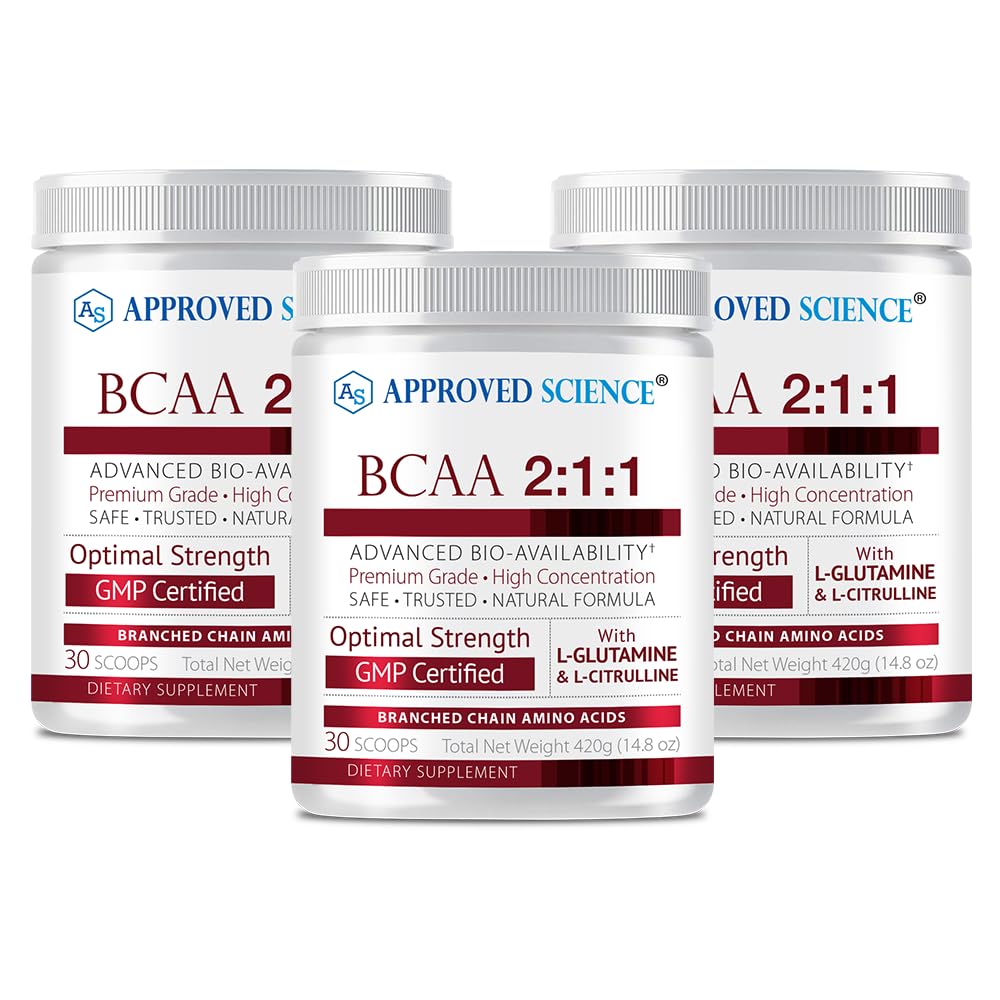 Approved Science® BCAA Powder - 2:1:1 BCAA Ratio - 3500 mg L-Leucine - Fruit Punch Flavor - 25 Ounce - 30 Servings - Workout Boost, Endurance, Prevent