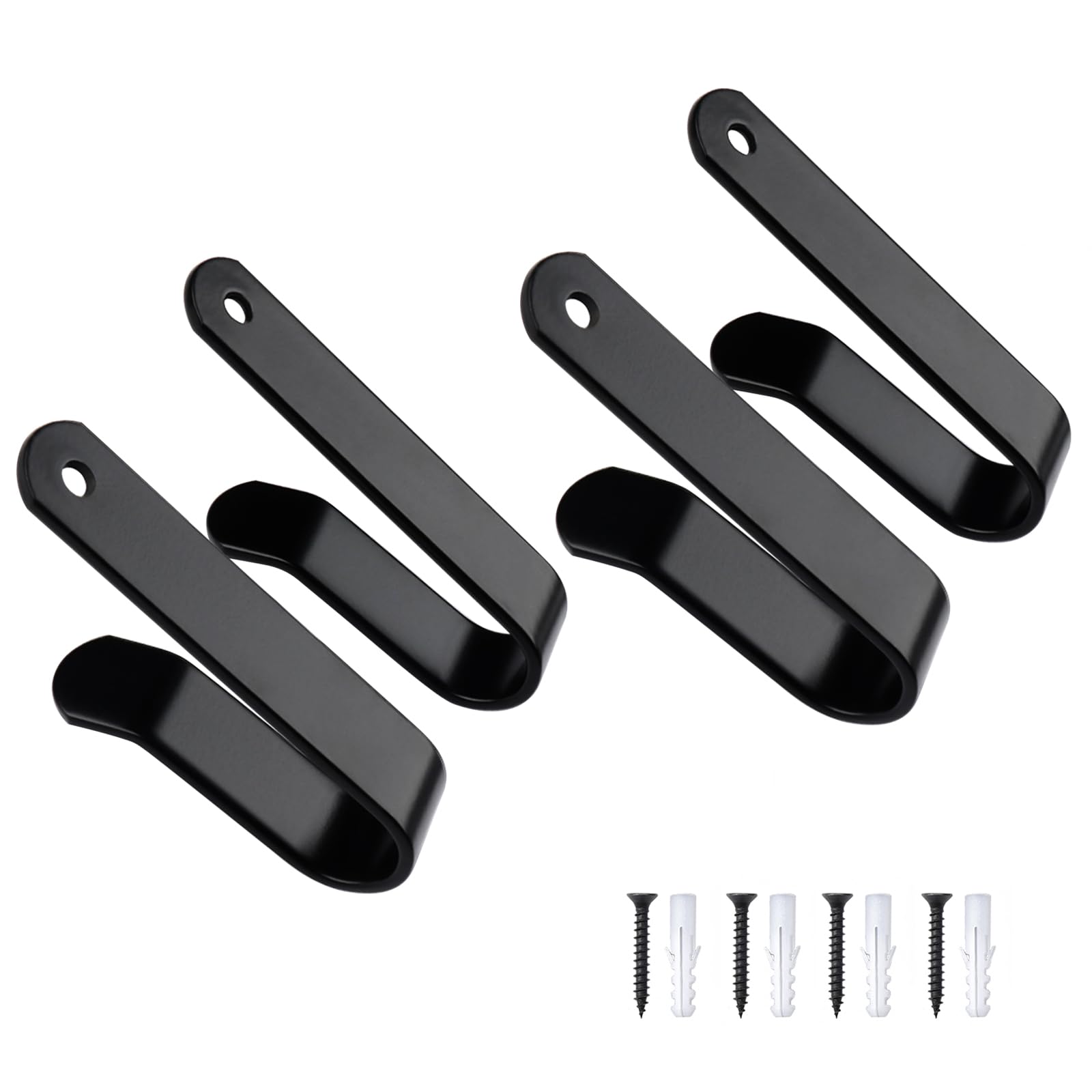 4 Pack Snowboard Wall Mount Rack Hook Clips, Horizontal Skateboard Snowboard Storage Wall Mount Clips, Snowboard Wall Hanger Holder, J Hooks for Indoor Home Room Garage