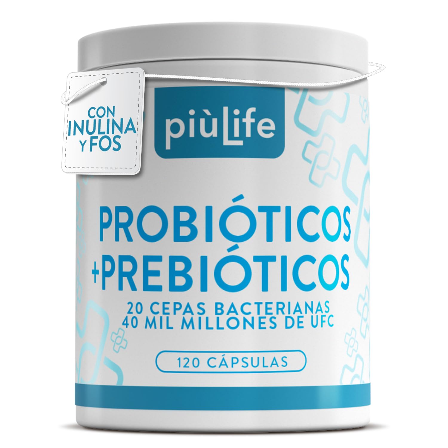 Probiótico multicepa con 40 mil millones de UFC, inulina y FOS en formato de 120 cápsulas