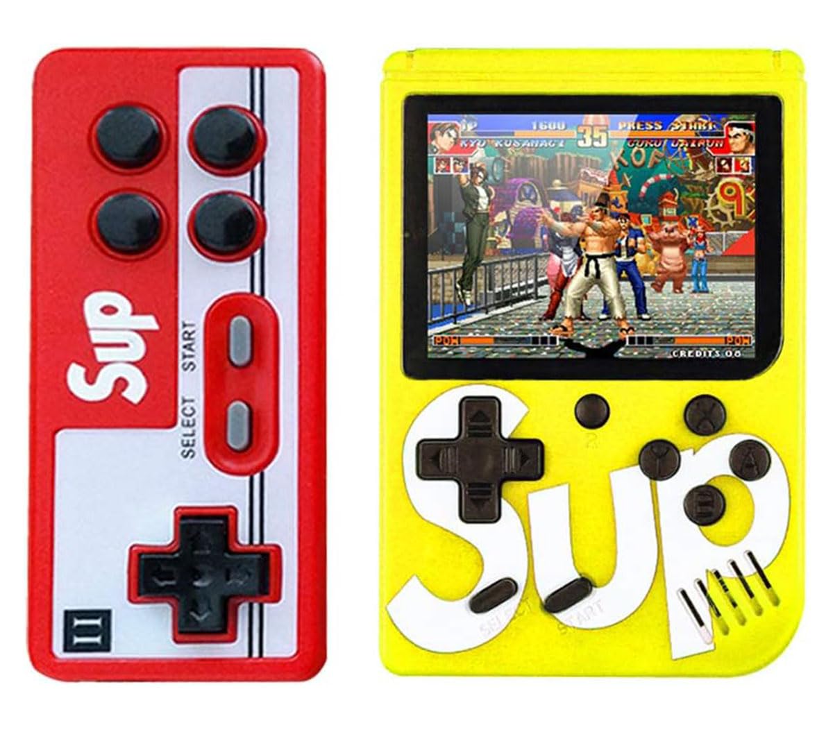 YU WELL 400 in 1 SUP GAMEBOX Classic Retro Gaming Console (Dual Player, Yellow)