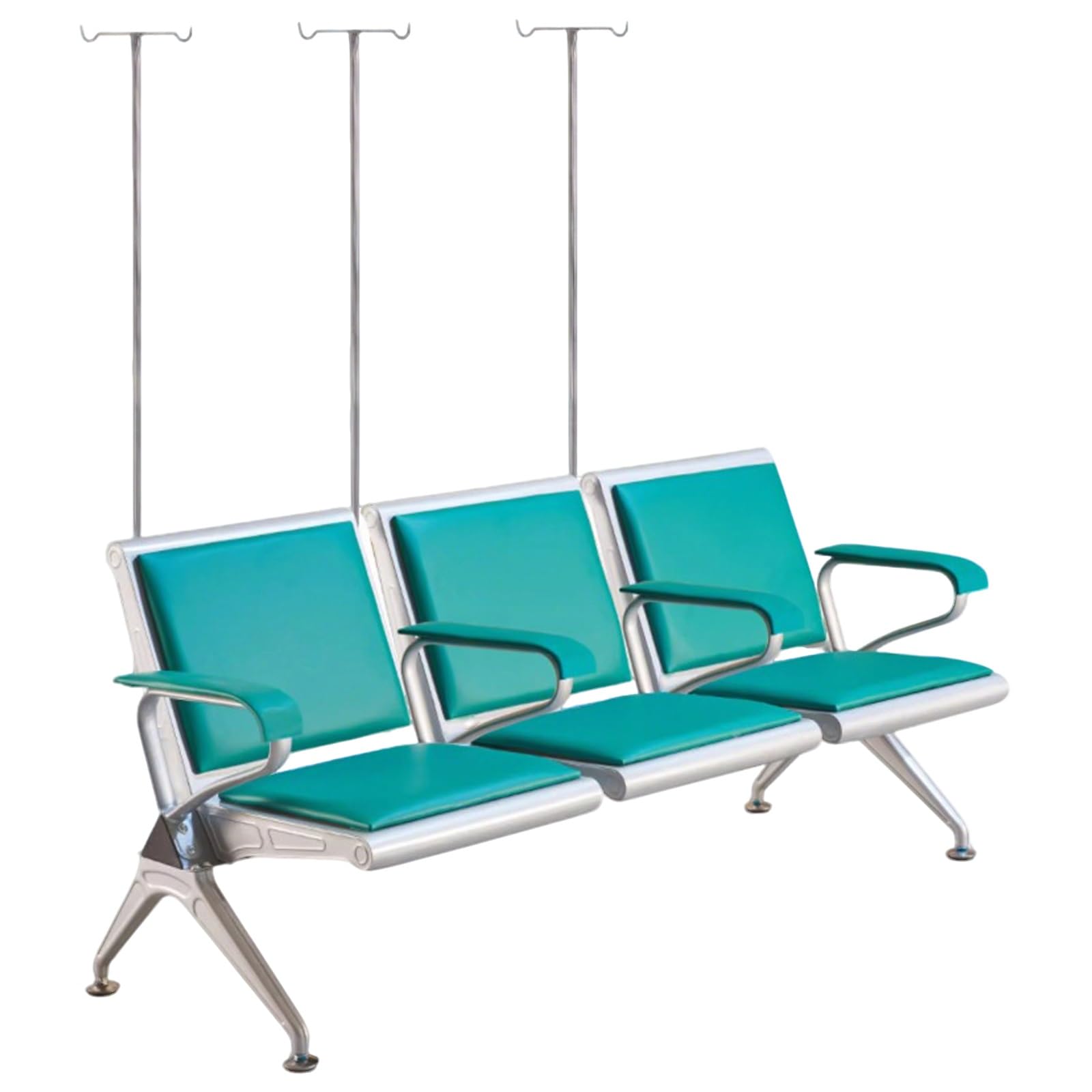 SaryEdge Indoor Benches and Room Seating with Armrests and IV Poles for Hospitals, Clinics, and Offices,Style D-3 seats,Style D-3 seats