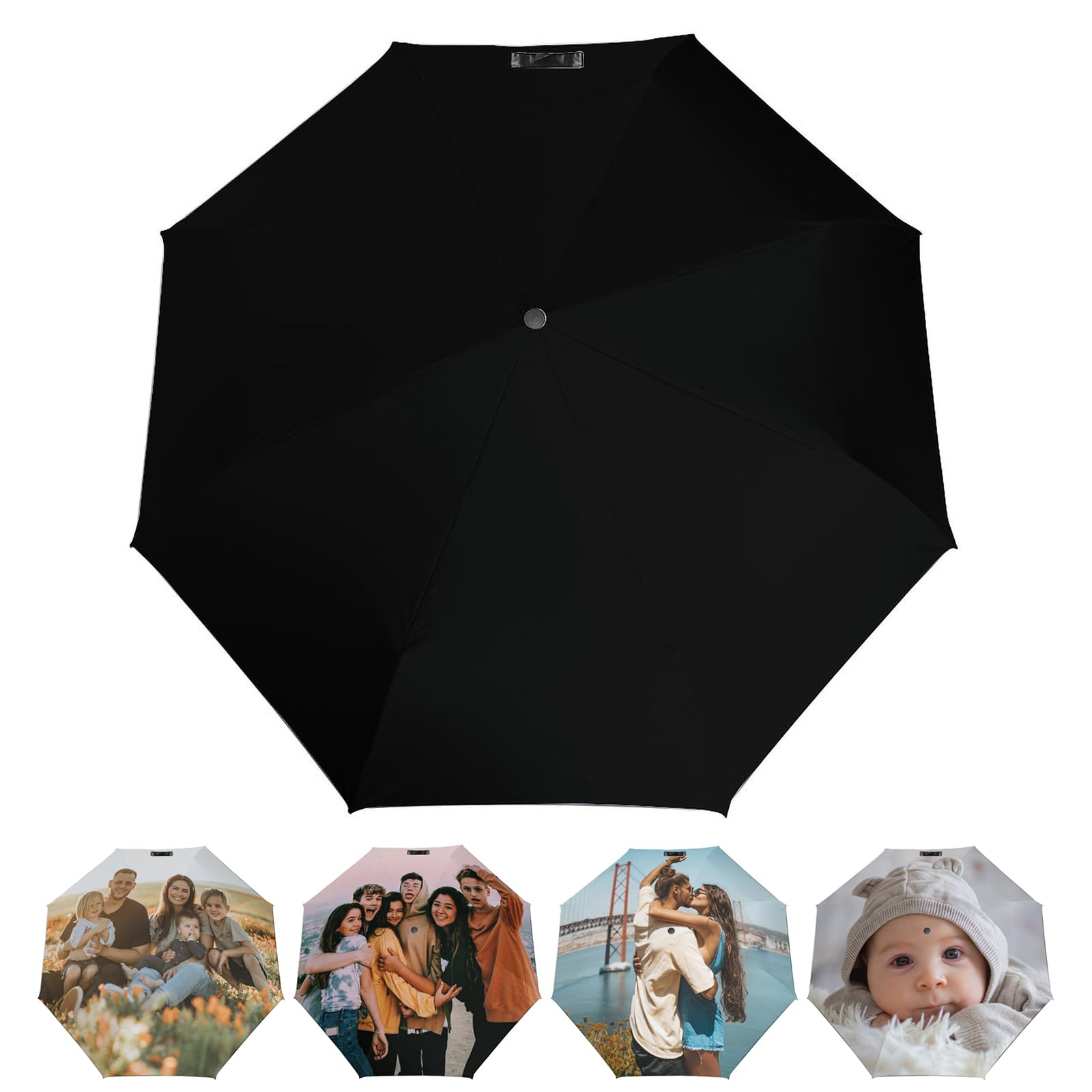 Omijnuhbgt Custom Foldable Vinyl Umbrella with Image, Logo, Text, Customized Outdoor UV Resistant Umbrellas for Company, Enterprise, Brand,