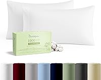 Vista 14 de CharlottelyHues Juego de 2 fundas de almohada de 1000 hilos 100% algodón egipcio con almohadas peinadas de fibras largas para dormir, funda