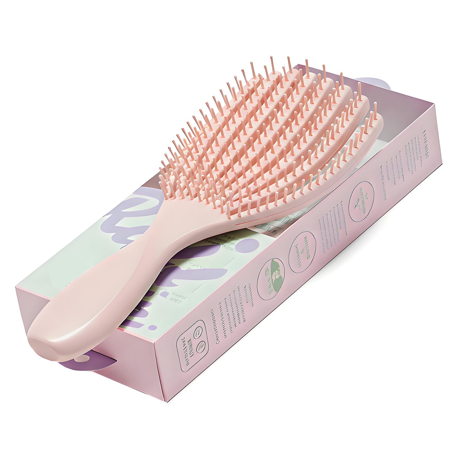 FlexiFlow Detangling Hair Brush, Flexible Strands for Gentle Brushing, Eliminates Knots & Reduces Breakage, Suitable for All Hair Types
