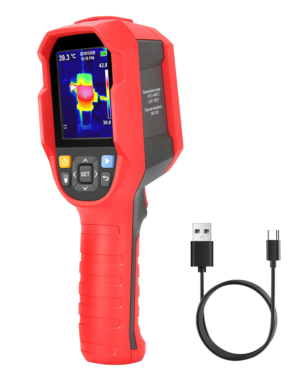 Photo 1 of UNI-T Infrared Thermal Imaging Camera, Rechargable Handheld Thermal Scanner 320 x 240 Super Resolution IR Heat Camera for Home Wall Inspection 14?-752? High/Low Temp Alerts UTi165A
