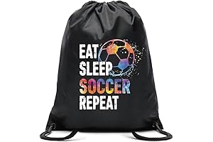 Eat Sleep Soccer Repeat Drawstring Waterproof Backpack