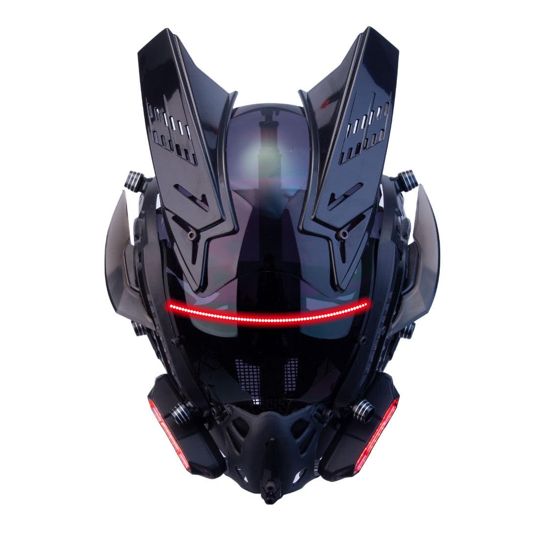 Cyber Punk Futuristic Face Mask for Men Gothic Mask Sci-Fi Tech Cosplay Gear for Halloween Costume Party Roleplay