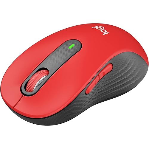 Logitech Wireless Mouse Signature M650 L Full Size - Large Hands, 2-Year Battery, Silent Clicks, Customizable Buttons, Bluetooth, PC/Mac/Chromebook - Classic Red, Right-Handed, Large