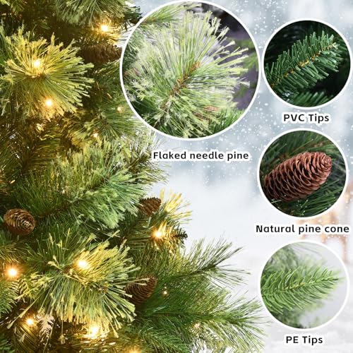 Kadunmina-4ft-Prelit-Christmas-Tree-Artificial-Carolina-Pine-Christmas-Tree-with-200-Warm-White-Lights-Pine-Cones-419-Branch-Tips-and-Metal-Stand-for-Home-Office-Holiday-Party-Decoration Kadunmina 4ft Prelit Christmas Tree Artificial Carolina Pine Christmas Tree with 200 Warm White Lights Pine Cones 419 Branch Tips and Metal Stand for Home Office Holiday Party Decoration