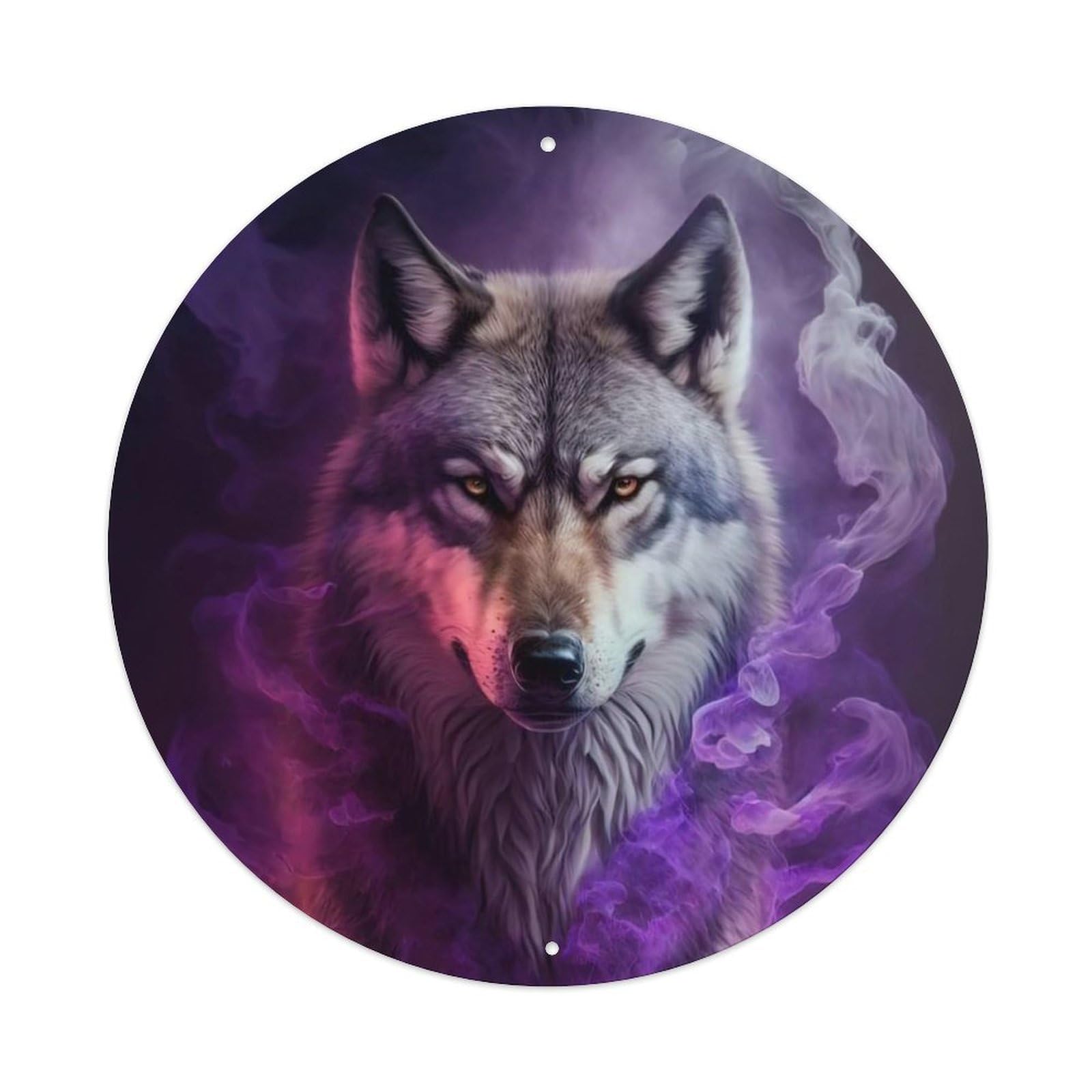 Animal Artwork Wolves in The Mist Metal Tin Sign