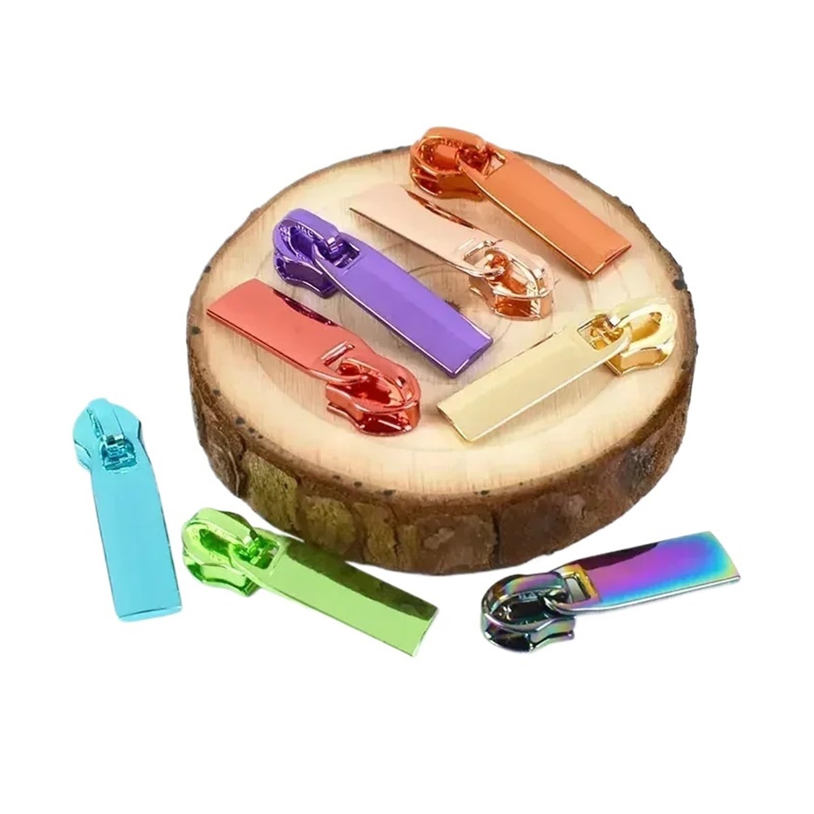 Universaler Reißverschluss, 5# Reißverschlussschieber, 5 Stück, Nylon-Zugköpfe, Ersatz-Reparatur-Sets, DIY-Handwerk, Nähzubehör, Taschen, Jacken-Hardware(Green)