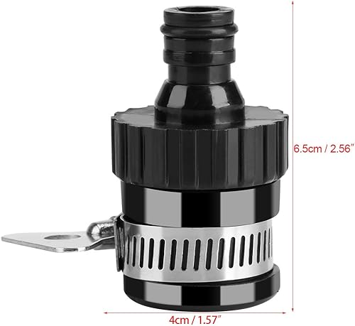 Miniatura 7 de Zerodis Conector universal de manguera de grifo, accesorio de conexión rápida de plástico negro para manguera de jardín, riego, lavadora a presión,