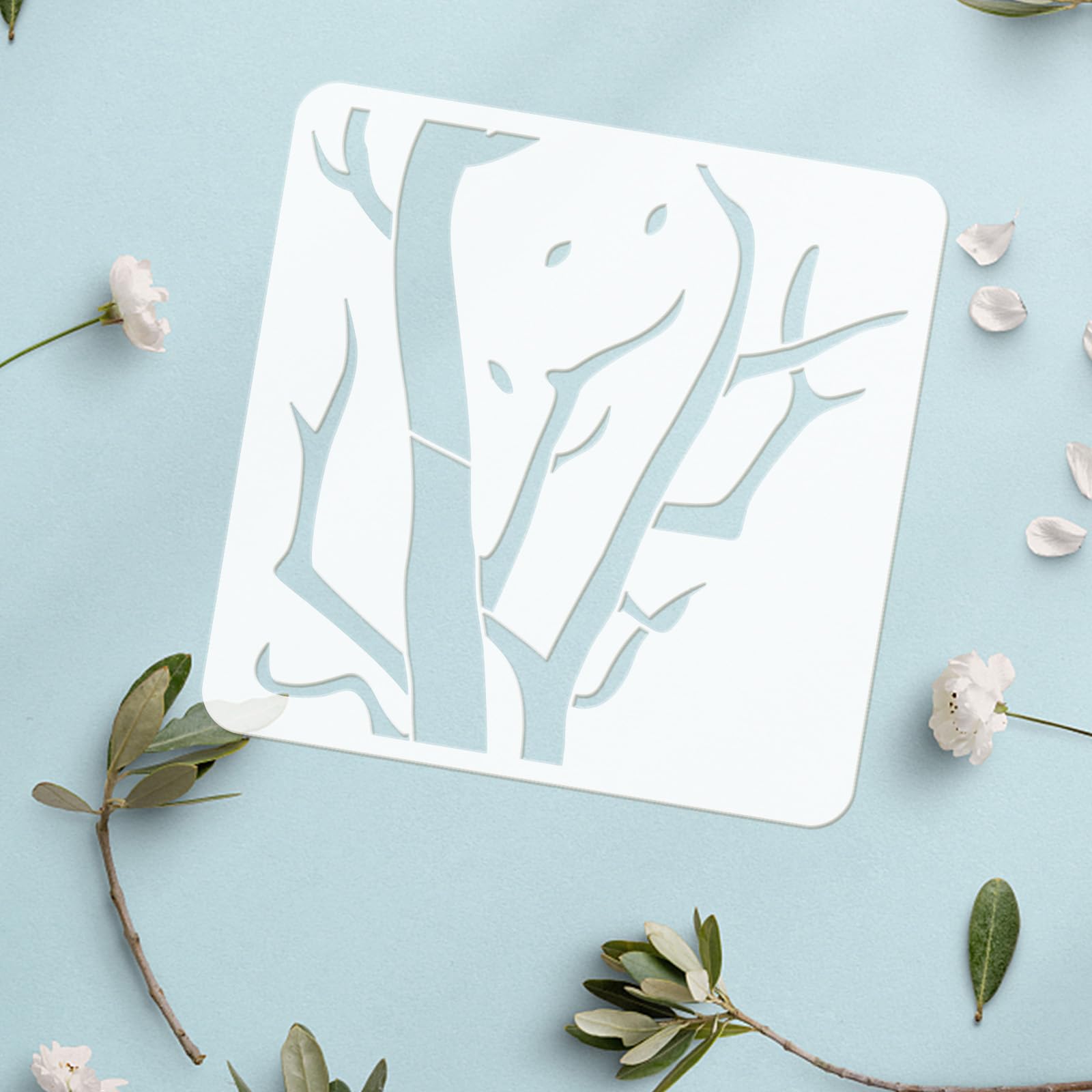 Pochoir Arbre De Vie FINGERINSPIRE 30x30 Cm – Réutilisable, Grand Format, Pour Peinture Murale, Meuble & Bois