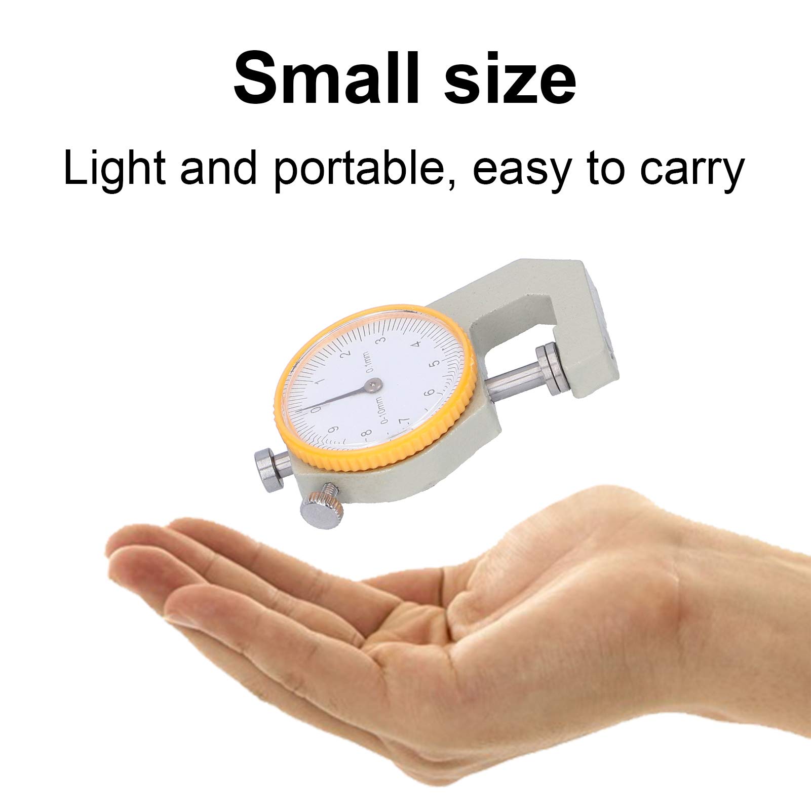 Respicefinem Dial Thickness Gauge for Vegetable Tanned Leather Accurate to 0.1mm Robust Steel Construction for Professional DIY Crafting (0-10mm Thickness Gauge)