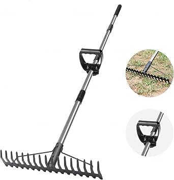 Amazon.com : Bow Rake, Heavy Duty Garden Rake with Back-Saving Handle ...