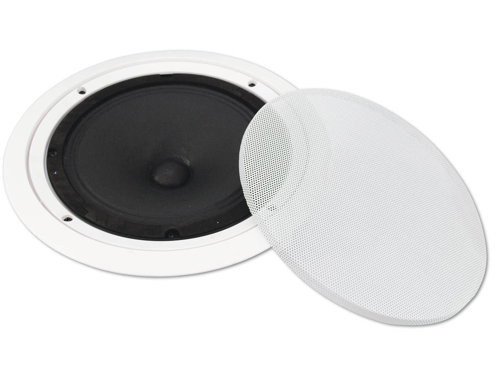 OMNITRONIC CS-8 Deckenlautsprecher weiß | 8"-Breitband-Einbaulautsprecher, 100 V, 10 W RMS, Ø 235 mm
