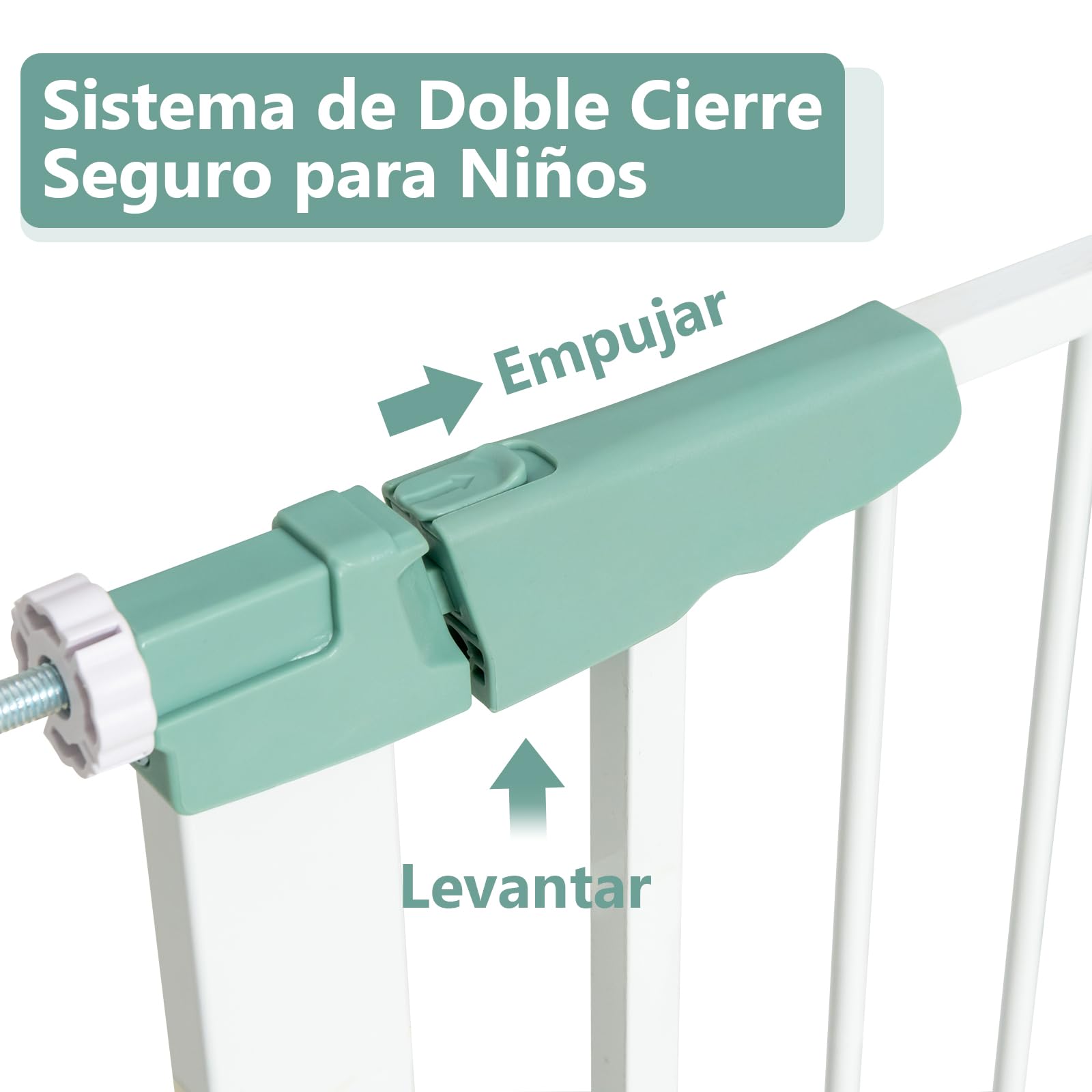 COSTWAY Barrera de Seguridad Niños 80-132cm, Puerta de Seguridad para Bebés con Extensiones y Kits de Montaje, Valla de Seguridad Infantil con Cierre Automático a Presión para Bebés