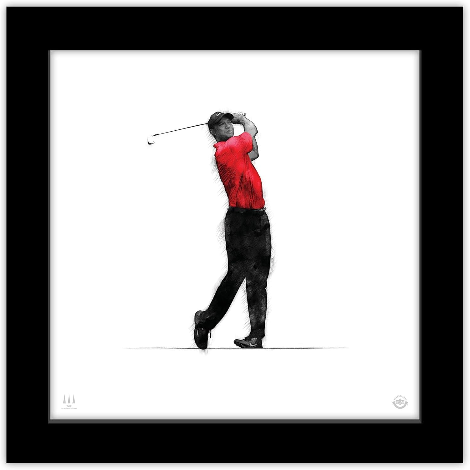 Trends International Gallery Pops Tiger Woods - Approach Shot Wall Art Wall Poster, 12.00" x 12.00", Black Frame Version