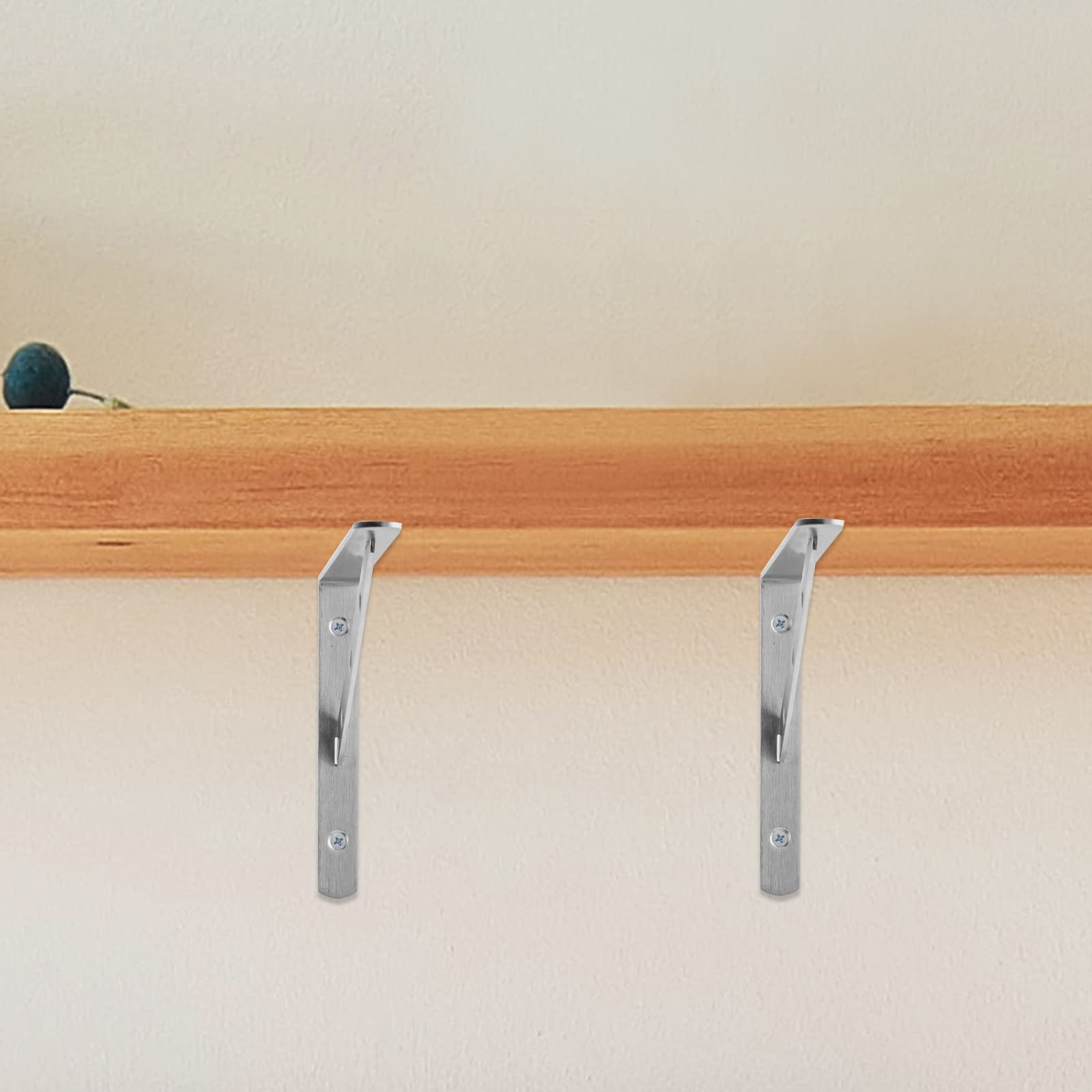 8 Pezzi Staffe Triangolari per Mensole Pesanti in Acciaio Inossidabile, Reggimensola da Muro 250x150x20 mm, Portata 30 kg, con Viti, Argento