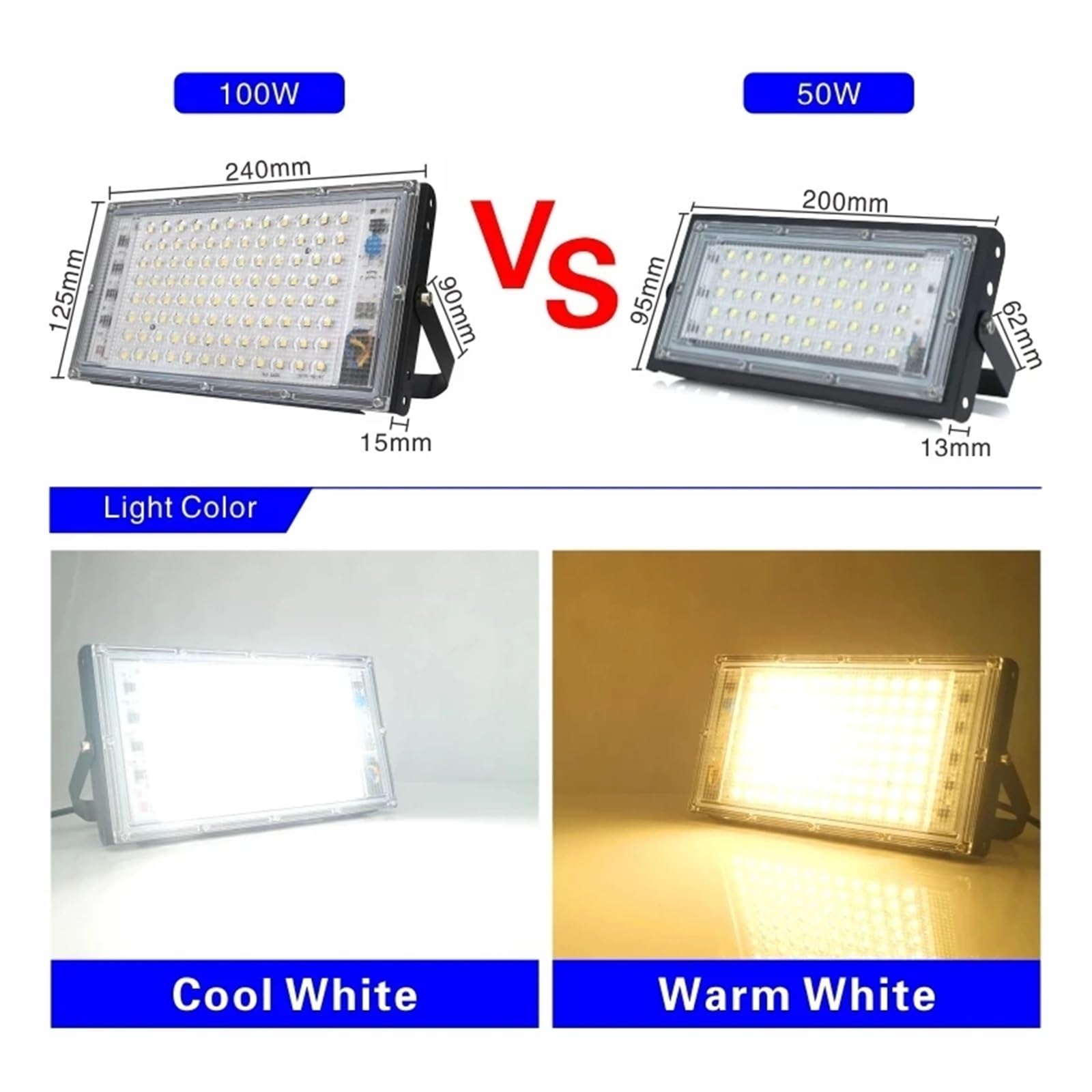 Naświetlacz LED Zewnętrzny, 4 sztuk/partia 100W Led światło halogenowe reflektor zewnętrzny reflektor IP65 wodoodporna lampa uliczna LED oświetlenie krajobrazu dla Maksymalnej Wydajności