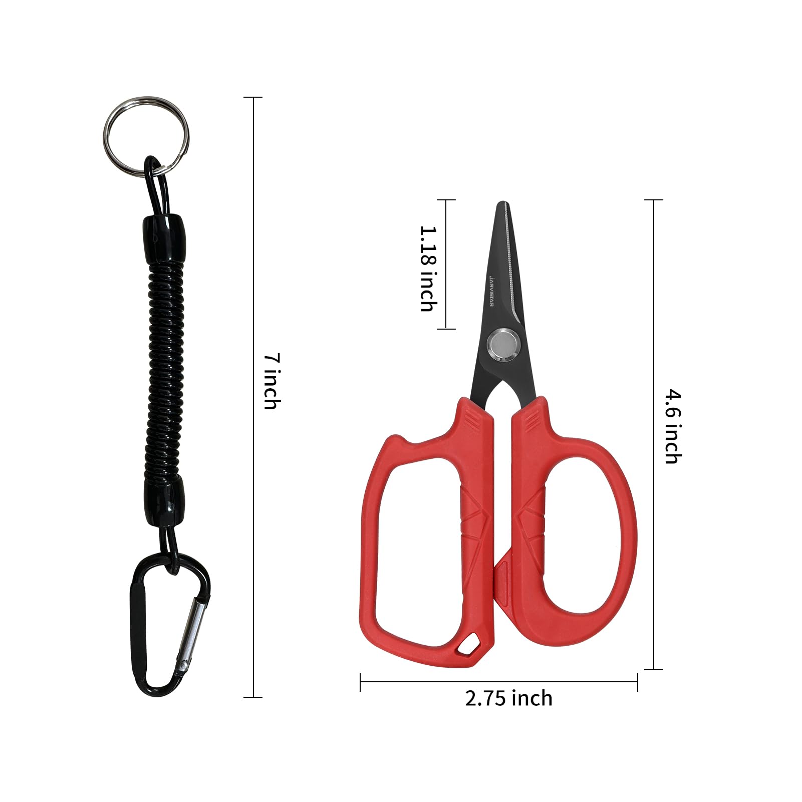 JARVISTAR Tijeras de Pesca 12cm Acero Inoxidable para Agua Salada y Dulce