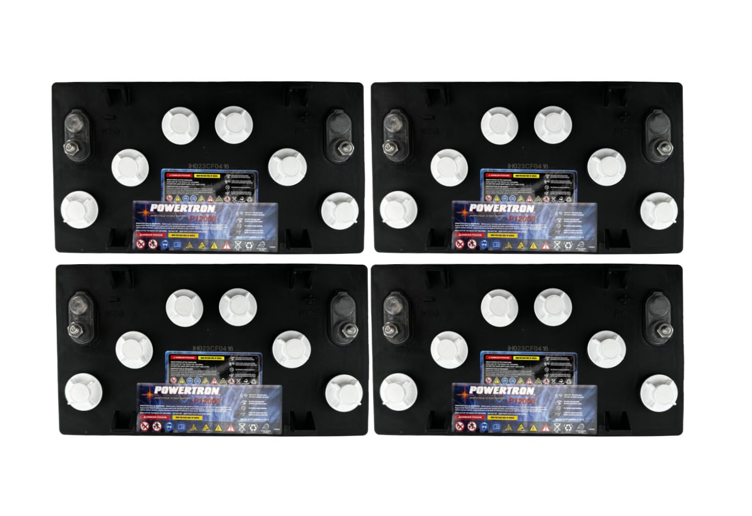 4 Pack Powertron 12V Volt Deep Cycle Golf Cart, Solar, Marine, RV, and Industrial